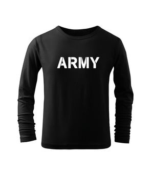 DRAGOWA детска тениска с дълъг ръкав Army, черна