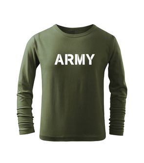 DRAGOWA детска тениска с дълъг ръкав Army, маслиненозелена