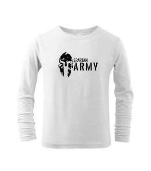 DRAGOWA детска тениска с дълъг ръкав, Spartan Army, бяла