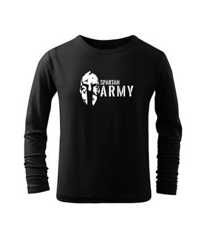DRAGOWA детска тениска с дълъг ръкав, Spartan Army, черна