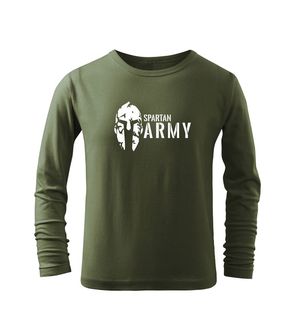 DRAGOWA детска тениска с дълъг ръкав, Spartan Army, маслиненозелена