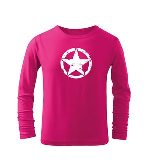 DRAGOWA детска тениска с дълъг ръкав, Звезда, розова