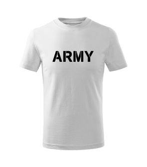 DRAGOWA детска тениска с къс ръкав Army, бяла