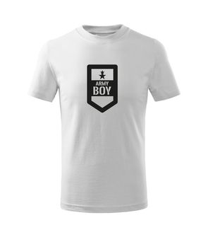 DRAGOWA детска тениска с къс ръкав Army Boy, бяла