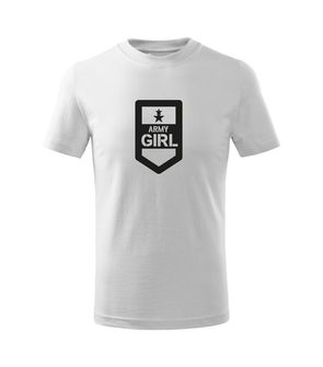 DRAGOWA детска тениска с къс ръкав Army Girl, бяла