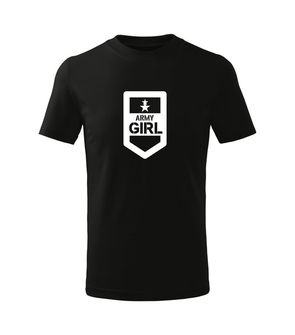 DRAGOWA детска тениска с къс ръкав Army Girl, черна