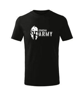 DRAGOWA детска тениска с къс ръкав Spartan Army, черна