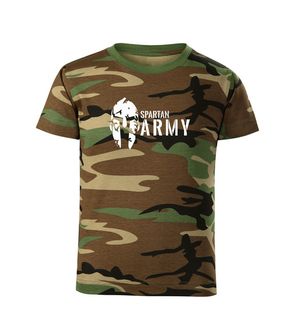 DRAGOWA детска тениска с къс ръкав Spartan Army, камуфлаж