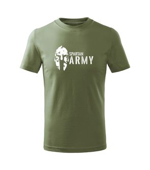 DRAGOWA детска тениска с къс ръкав Spartan Army, маслиненозелена