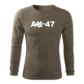 DRAGOWA FIT-T Тениска с дълъг ръкав AK47, маслиненозелена, 160 г/м2