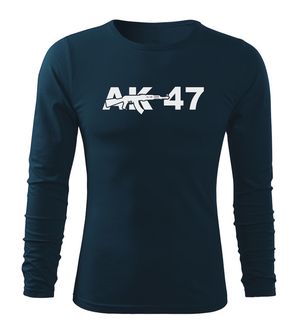 DRAGOWA FIT-T Тениска с дълъг ръкав AK47, тъмносиня, 160 г/м2