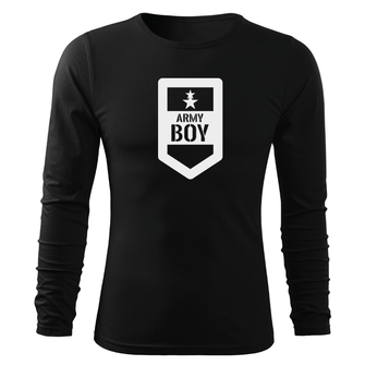 DRAGOWA FIT-T Тениска с дълъг ръкав Army Boy, черна, 160 г/м2