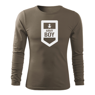 DRAGOWA FIT-T Тениска с дълъг ръкав Army Boy, маслиненозелена, 160 г/м2