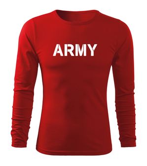 DRAGOWA FIT-T Тениска с дълъг ръкав Army, червена, 160 г/м2