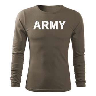 DRAGOWA FIT-T Тениска с дълъг ръкав Army, маслиненозелена, 160 г/м2