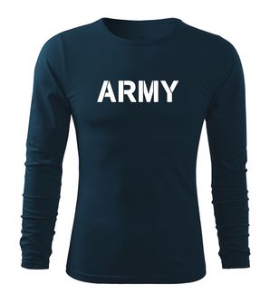 DRAGOWA FIT-T Тениска с дълъг ръкав Army, тъмносиня, 160 г/м2