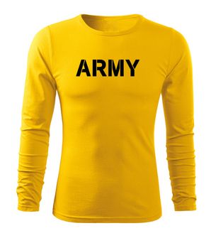 DRAGOWA FIT-T Тениска с дълъг ръкав Army, жълта, 160 г/м2
