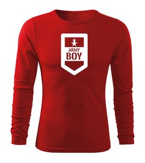 DRAGOWA FIT-T Тениска с дълъг ръкав Army Boy, червена, 160 г/м2