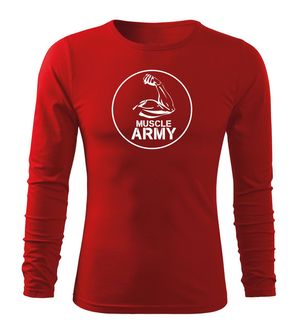 DRAGOWA FIT-T Тениска с дълъг ръкав Muscle Army Biceps, червена, 160 г/м2