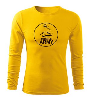 DRAGOWA FIT-T Тениска с дълъг ръкав Muscle Army Biceps, жълта, 160 г/м2