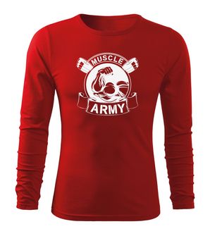 DRAGOWA FIT-T Тениска с дълъг ръкав Muscle Army Original, червена, 160 г/м2