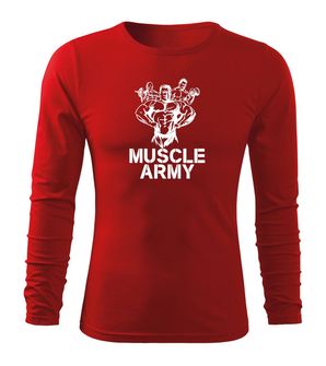 DRAGOWA FIT-T Тениска с дълъг ръкав Muscle Army Team, червена, 160 г/м2