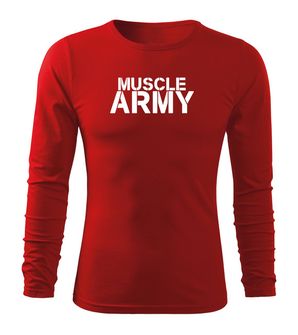 DRAGOWA FIT-T Тениска с дълъг ръкав Muscle Army, червена, 160 г/м2