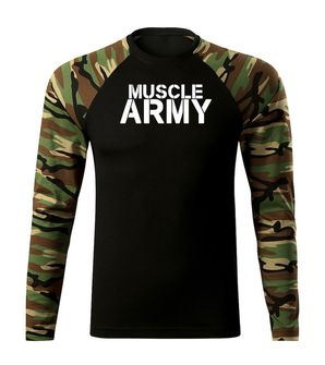 DRAGOWA FIT-T Тениска с дълъг ръкав Muscle Army, гора, 160 г/м2