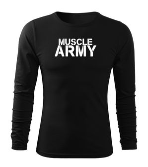 DRAGOWA FIT-T Тениска с дълъг ръкав Muscle Army, черна, 160 г/м2