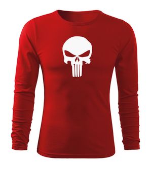 DRAGOWA FIT-T Тениска с дълъг ръкав Punisher, червена, 160 г/м2