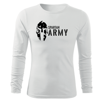DRAGOWA FIT-T Тениска с дълъг ръкав Spartan Army, бяла, 160 г/м2