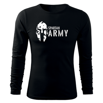 DRAGOWA FIT-T Тениска с дълъг ръкав Spartan Army, черна, 160 г/м2