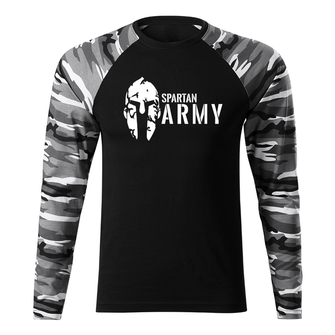 DRAGOWA FIT-T Тениска с дълъг ръкав Spartan Army, градски камуфлаж, 160 г/м2