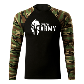 DRAGOWA FIT-T Тениска с дълъг ръкав Spartan Army, woodland, 160 г/м2