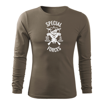 DRAGOWA FIT-T Тениска с дълъг ръкав Special Forces, маслиненозелена, 160 г/м2