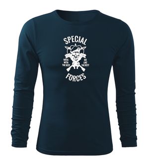 DRAGOWA FIT-T Тениска с дълъг ръкав Special Forces, тъмносиня, 160 г/м2