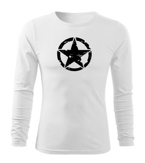 DRAGOWA FIT-T Тениска с дълъг ръкав Star, бяла, 160 г/м2
