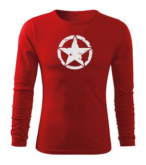 DRAGOWA FIT-T Тениска с дълъг ръкав Star, червена, 160 г/м2