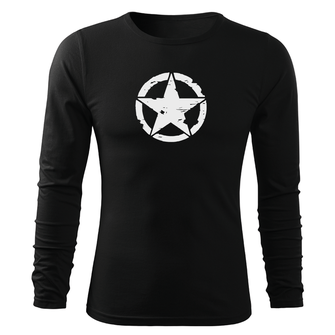 DRAGOWA FIT-T Тениска с дълъг ръкав Star, черна, 160 г/м2