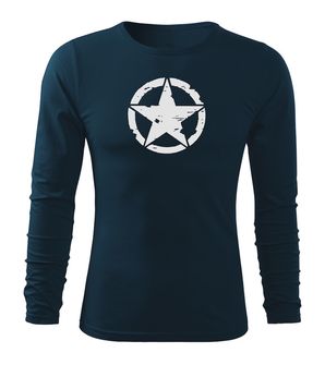 DRAGOWA FIT-T Тениска с дълъг ръкав Star, тъмносиня, 160 г/м2