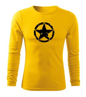 DRAGOWA FIT-T Тениска с дълъг ръкав Star, жълт, 160 г/м2