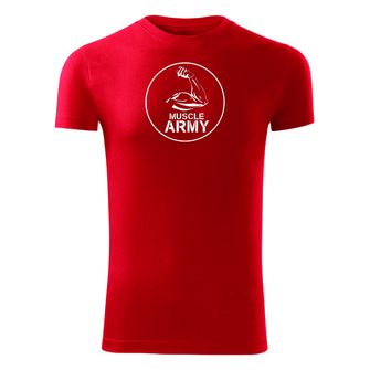 DRAGOWA Фитнес тениска с къс ръкав Muscle Army Biceps, червена, 180 г/м2