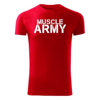 DRAGOWA Фитнес тениска с къс ръкав Muscle Army, червена, 180 г/м2