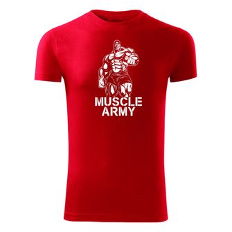 DRAGOWA Фитнес тениска с къс ръкав Muscle Army Man, червена, 180 г/м2
