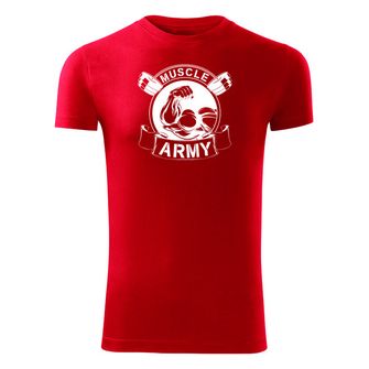 DRAGOWA Фитнес тениска с къс ръкав Muscle Army Original, червена, 180 г/м2