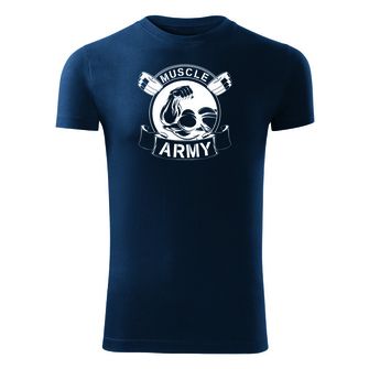 DRAGOWA Фитнес тениска с къс ръкав Muscle Army Original, синя, 180 г/м2