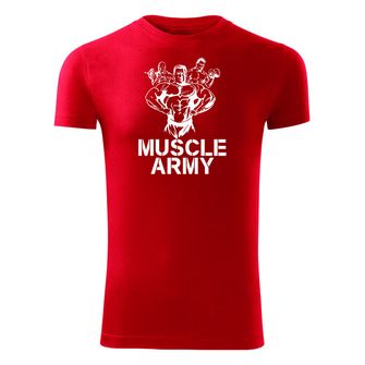 DRAGOWA Фитнес тениска с къс ръкав Muscle Army Team, червена, 180 г/м2