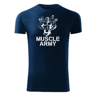 DRAGOWA Фитнес тениска с къс ръкав Muscle Army Team, син, 180 г/м2