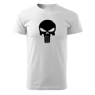 DRAGOWA Тениска с къс ръкав Punisher, бяла, 160 г/м2