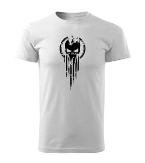 DRAGOWA Тениска с къс ръкав Skull, бяла, 160 г/м2